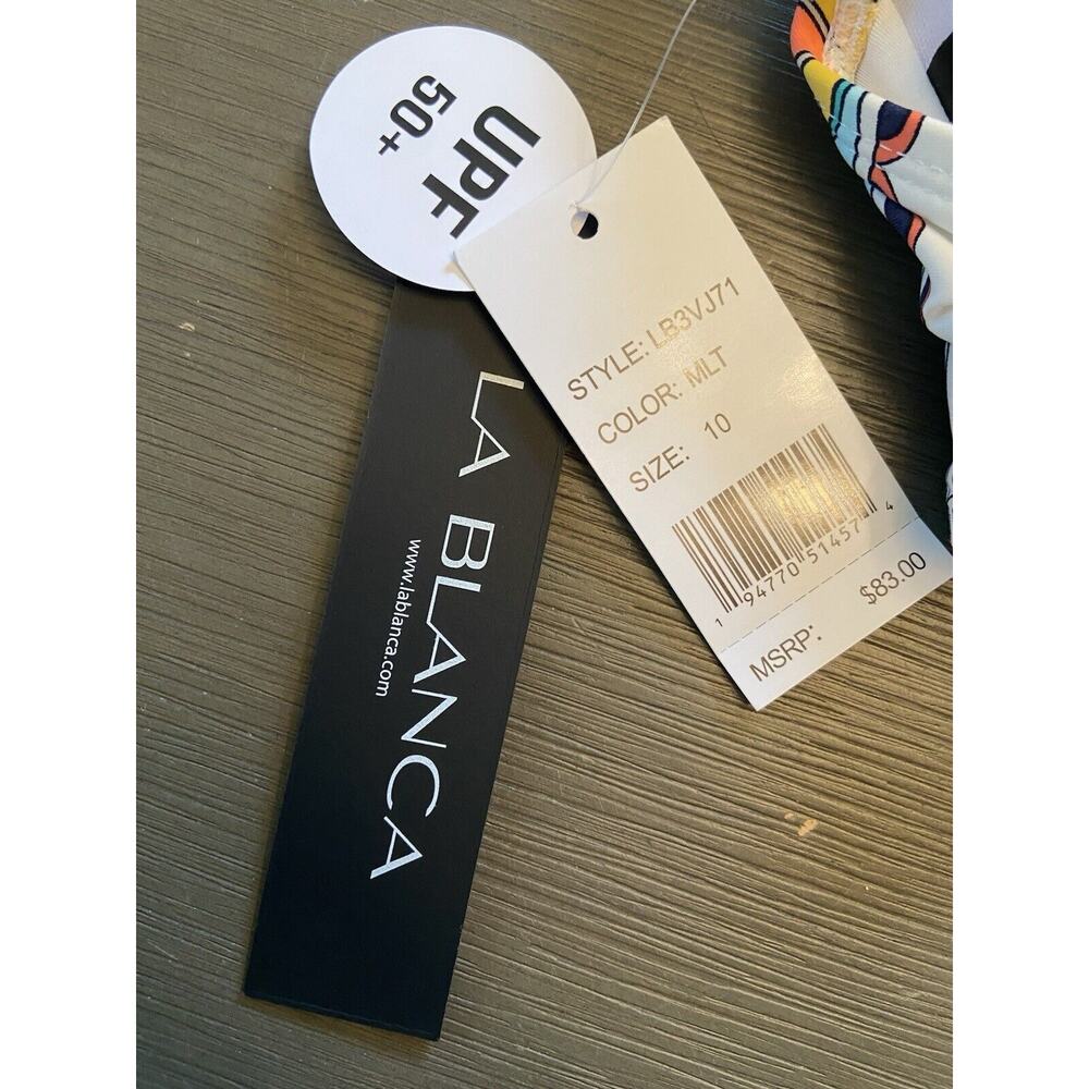 La Blanca Womens Size 10 Multicolored Over The Shoulder Wrap Bikini Swimsuit Top - Picture 4 of 4